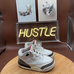 Nike Air Jordan 3 Retro “White Cement” (TD) Sz 8C